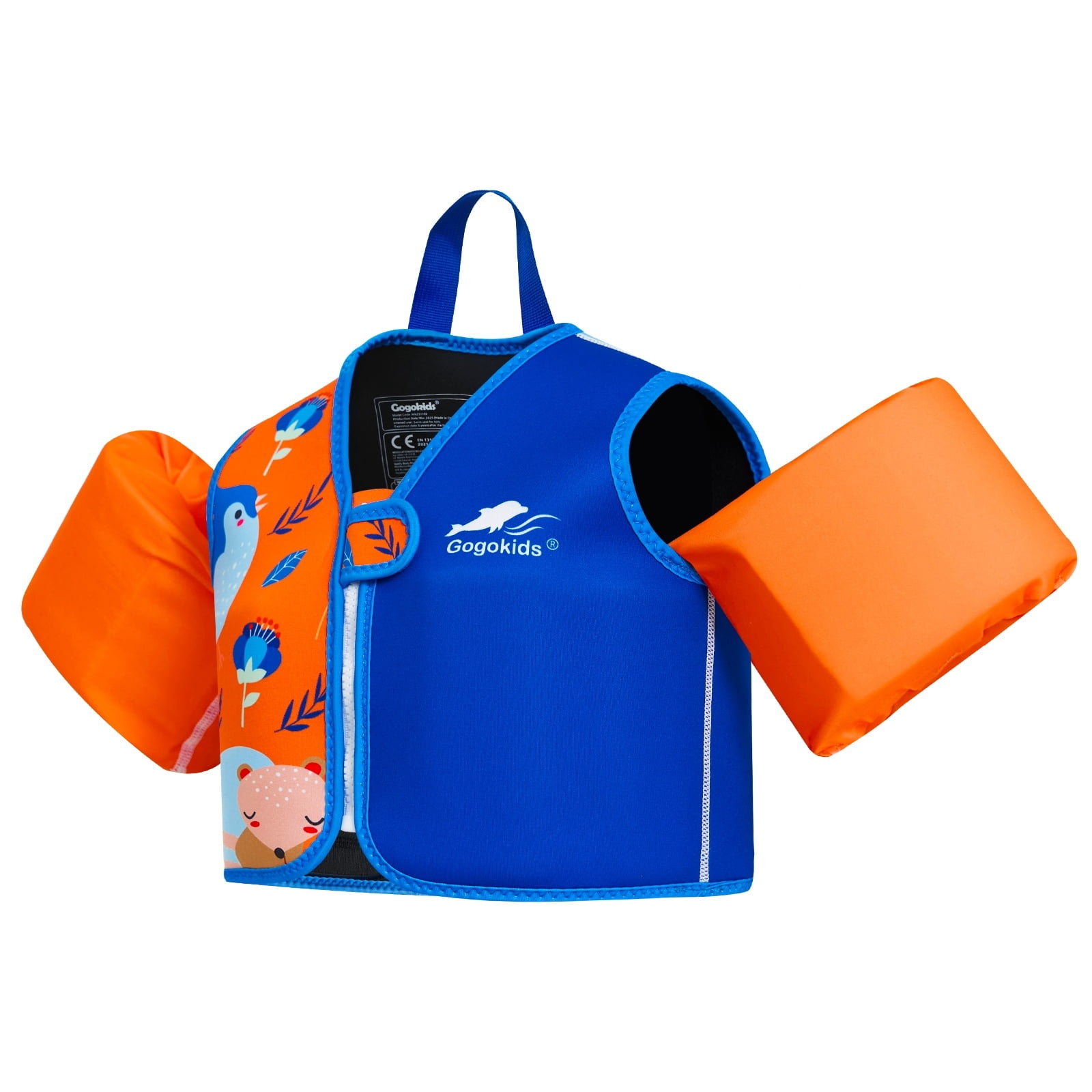 Gogokids Kids Swim Vest with Strong Buoyancy, Toddler Flotation Jackets with Armbands, Child Swimming Aid for 30-50 Pounds Girls and Boys (2-6 Years)
